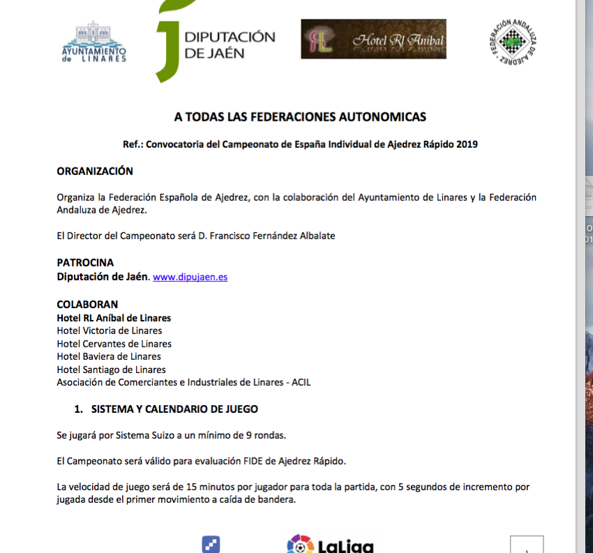 Campeonato de Espa&ntilde;a Individual de Ajedrez Rapido 2019